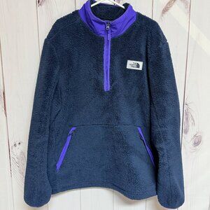 The North Face Campshire Fleece XXL Navy Purple 1/4 Zip EUC